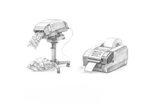 Nassklebestreifengeber, Papierpolstermaschinen, Klebeband-Abroller